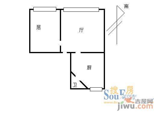 和平花园1室1厅1卫91㎡户型图