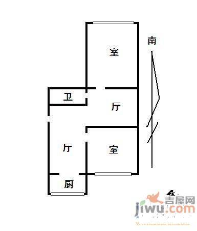 金达莱家园2室2厅1卫70㎡户型图