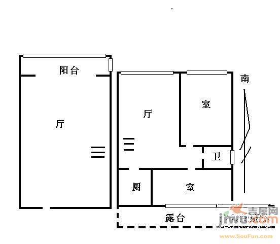 金达莱家园2室2厅1卫70㎡户型图