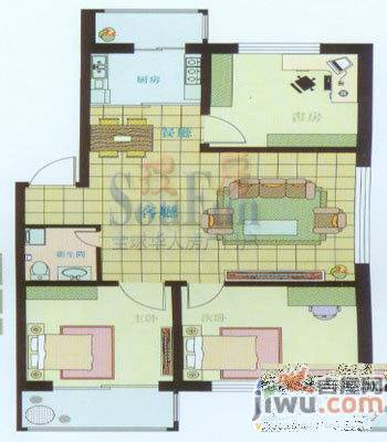 金达莱家园2室2厅1卫70㎡户型图