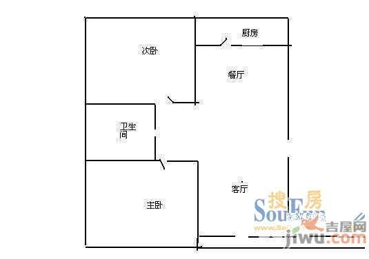 园东小区2室1厅1卫户型图