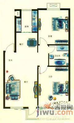 军转小区3室2厅1卫96㎡户型图