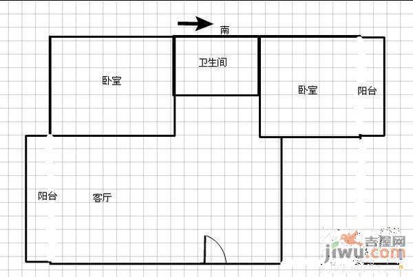 晨宇小区2室1厅1卫户型图