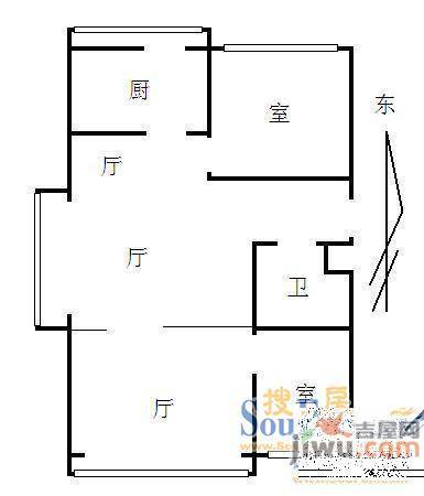 新时尚花园3室2厅1卫户型图