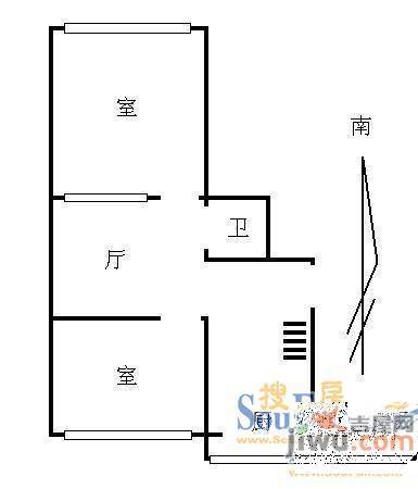 新时尚花园3室2厅1卫户型图