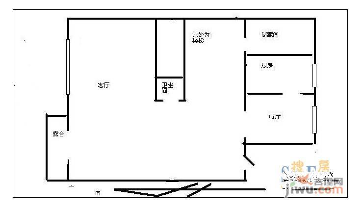 新时尚花园3室2厅1卫户型图