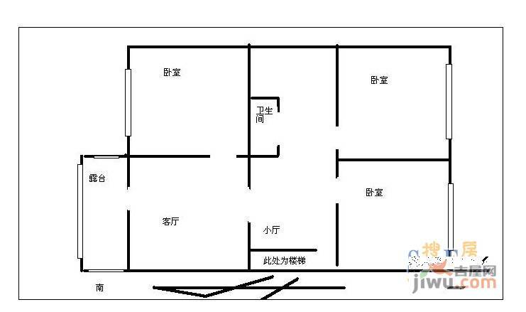 新时尚花园3室2厅1卫户型图