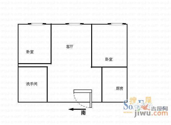 常欣家园2室2厅1卫户型图