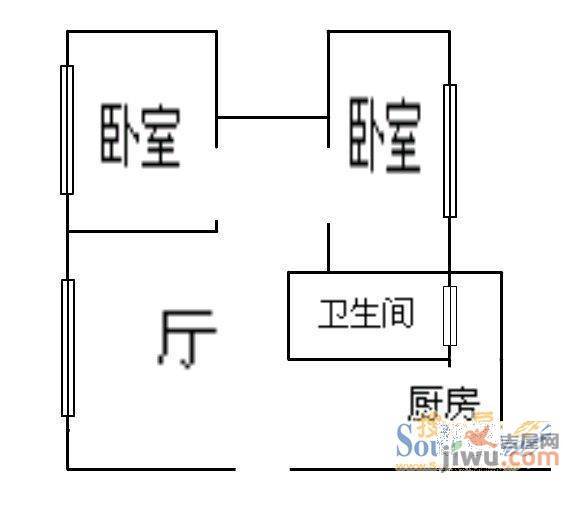 新开河小区2室1厅1卫户型图