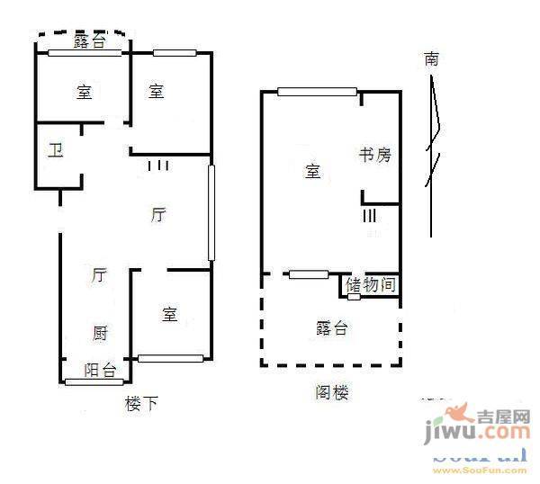 东方嘉园1室1厅1卫户型图