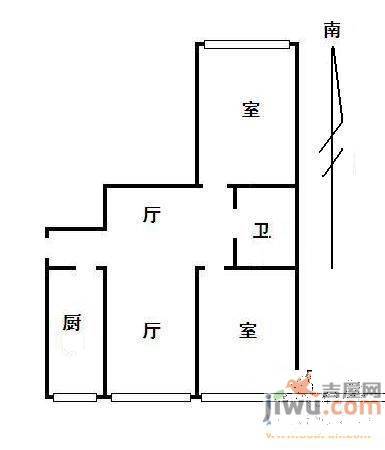 东方嘉园1室1厅1卫户型图