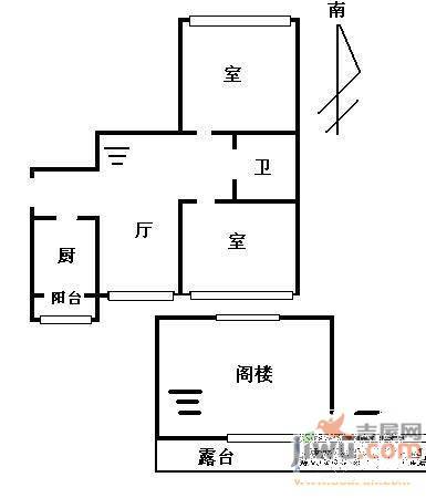 东方嘉园1室1厅1卫户型图