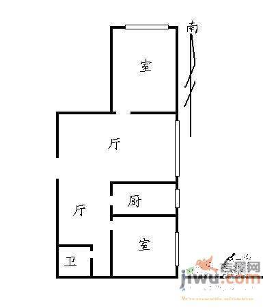 东方嘉园1室1厅1卫户型图