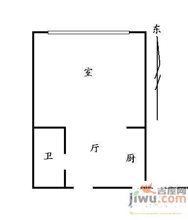 东方嘉园1室1厅1卫户型图