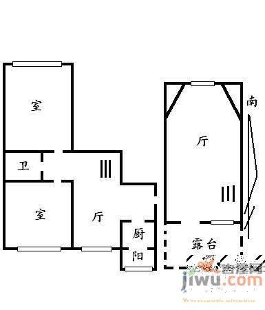 东方嘉园1室1厅1卫户型图