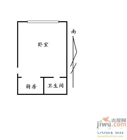 东方嘉园1室1厅1卫户型图