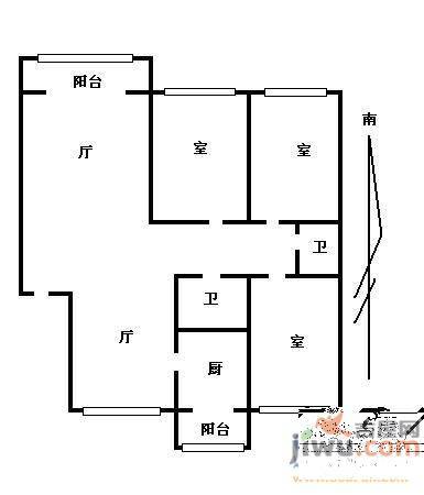 东方嘉园1室1厅1卫户型图