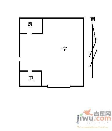 东方嘉园1室1厅1卫户型图