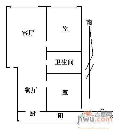 东方嘉园1室1厅1卫户型图