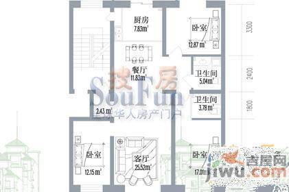 水宜家苑3室2厅2卫157.1㎡户型图