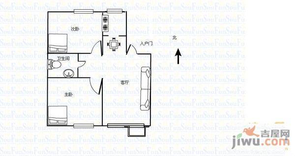 卉香花园2室2厅1卫户型图