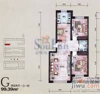 阳光华尔兹2室2厅1卫99.4㎡户型图