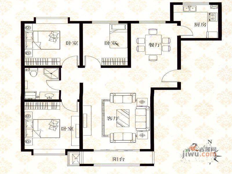 解民小区2室2厅2卫户型图