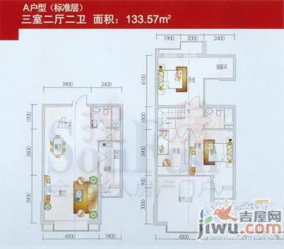 富苑华城1室1厅1卫27.8㎡户型图