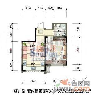 天成领寓1室1厅1卫50.8㎡户型图