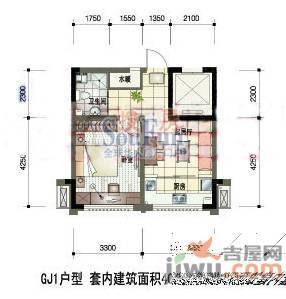 天成领寓1室1厅1卫50.8㎡户型图