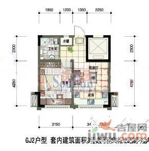 天成领寓1室1厅1卫50.8㎡户型图