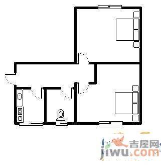 新城小区2室1厅1卫52㎡户型图