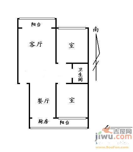 乐园小区3室2厅1卫户型图