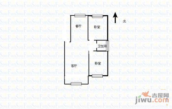 通安小区2室2厅1卫98㎡户型图