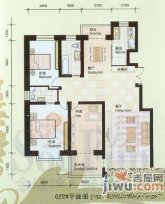 力旺康景（一期）1室1厅0卫47㎡户型图