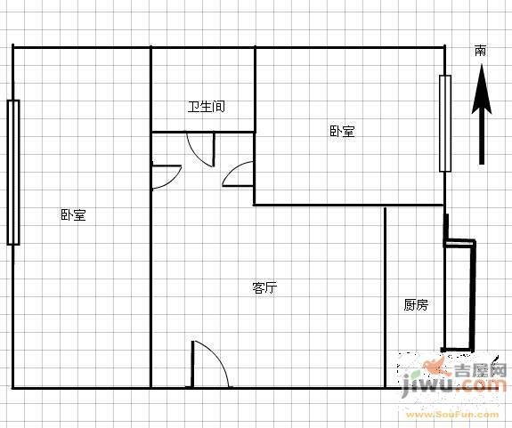 集安小区3室0厅1卫户型图