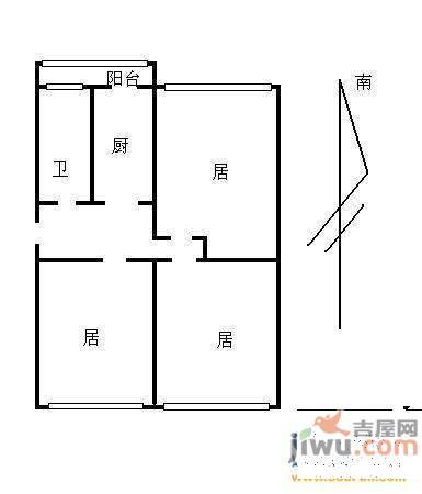 集安小区3室0厅1卫户型图