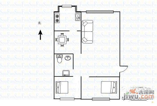 五五一四小区2室1厅1卫户型图