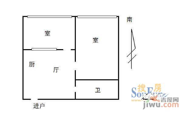 三佳新村2室2厅1卫110㎡户型图