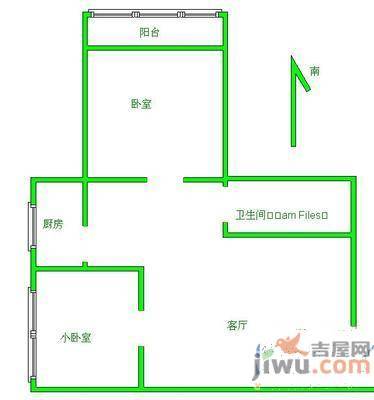 假日名都2室2厅1卫84㎡户型图