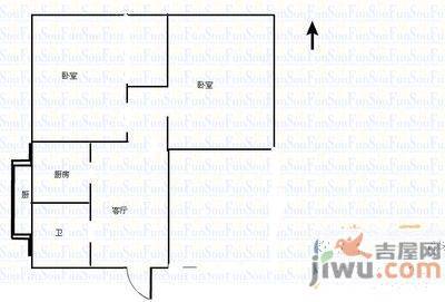 警苑小区2室1厅1卫户型图