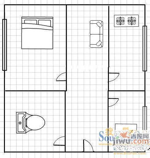 康宁护理院3室1厅1卫户型图