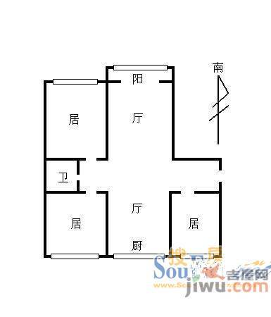 重庆路小区2室2厅1卫户型图