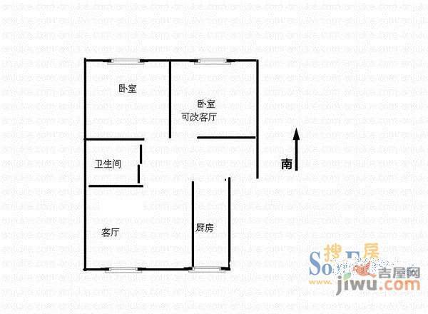 重庆路小区2室2厅1卫户型图