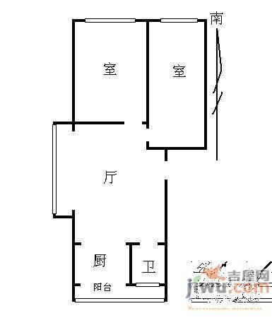 万达花园2室2厅1卫户型图