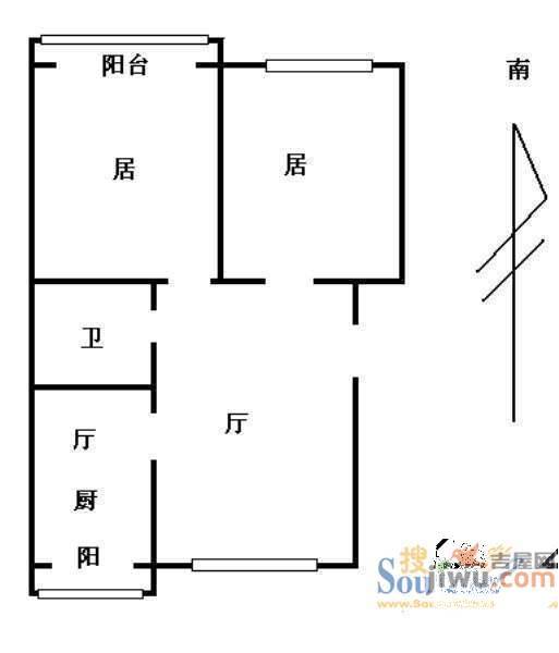 雅士园2室2厅1卫户型图