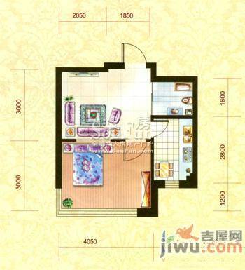 枫林园2室2厅1卫92.2㎡户型图