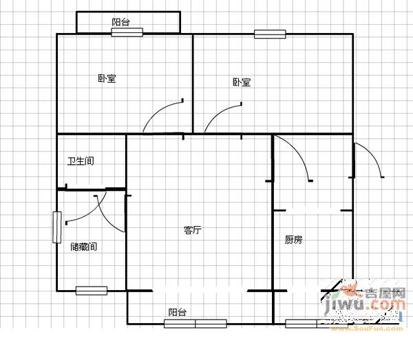 光机八区3室1厅1卫户型图