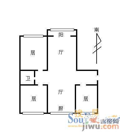 东天小区2室2厅1卫户型图