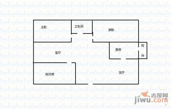 月潭半山洋房2室2厅1卫户型图